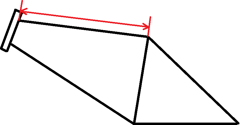 Длина верхней трубы велосипеда